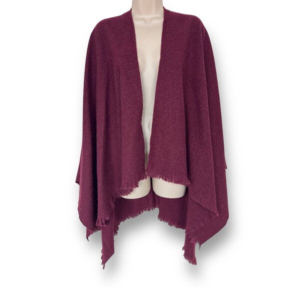 Liz Claiborne Rose Blanket‎ Shawl Wrap Poncho Fall Winter Scarf Gypsy Bohemian - Picture 1 of 7